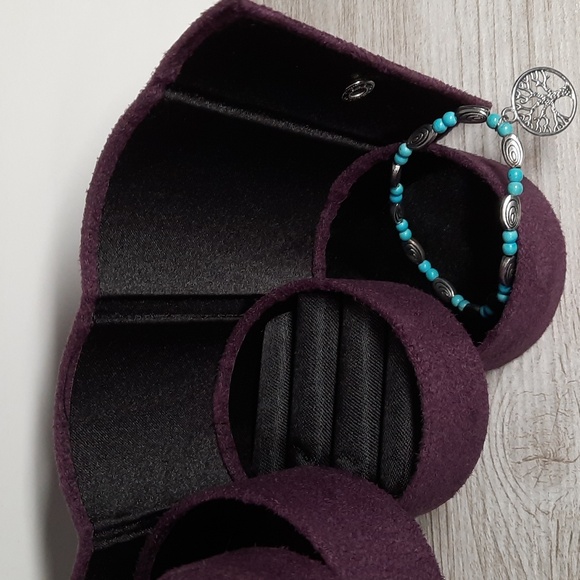 Jewelry Box Case Travel Purple Traveling Compact Essential Accessories - Picture 3 of 4